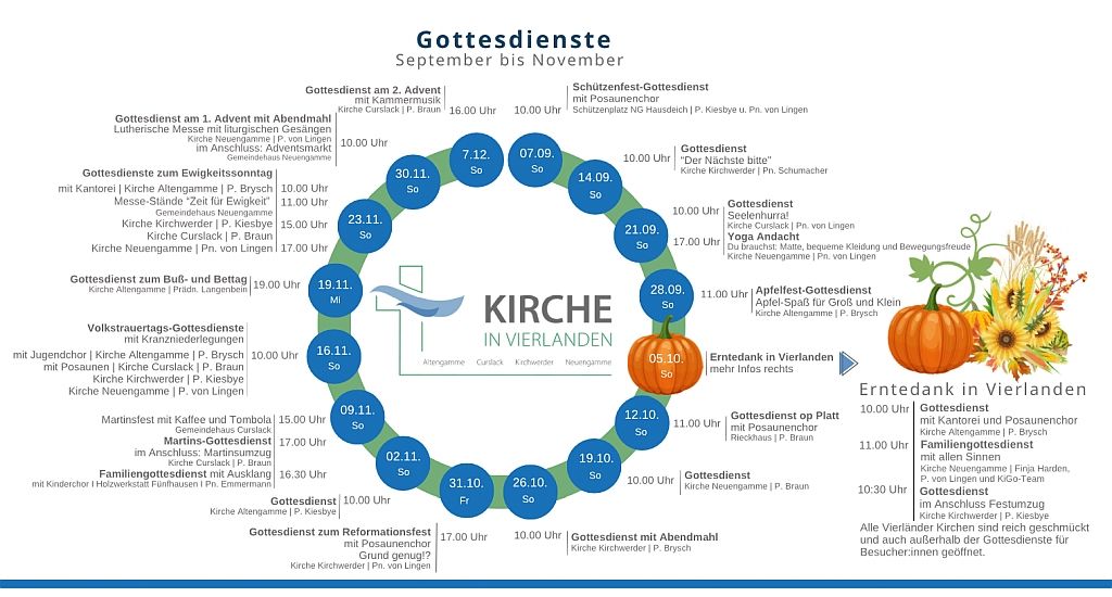 Gottesdienste September - November 2025